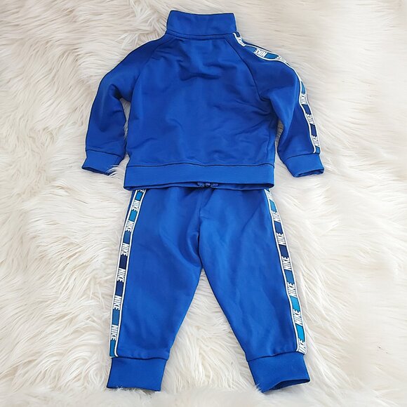 Nike Blue Unisex Taping Tricot Full Zipped Jacket & Matching Pants 2 pc SZ 12M - Picture 5 of 13